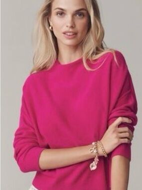 Pilcro Bright Pink Cowl-Neck Sweater